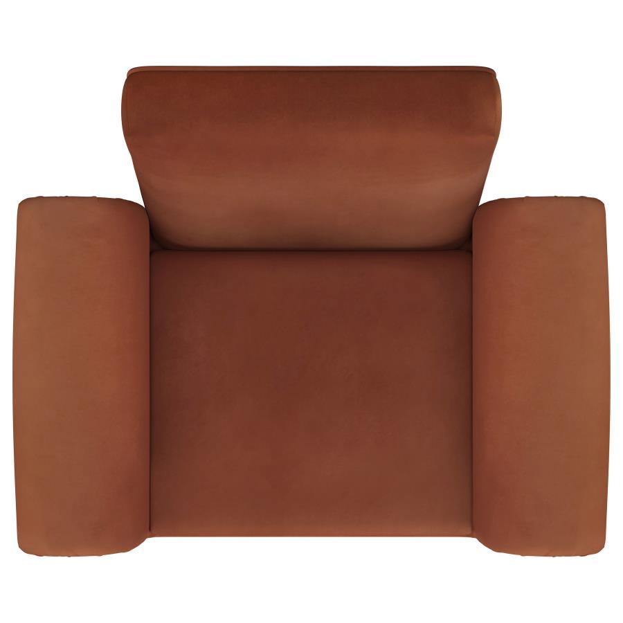 Liana - Upholstered Roll Arm Accent Armchair - Rust Arm Chair modern furniture Contempo Furniture