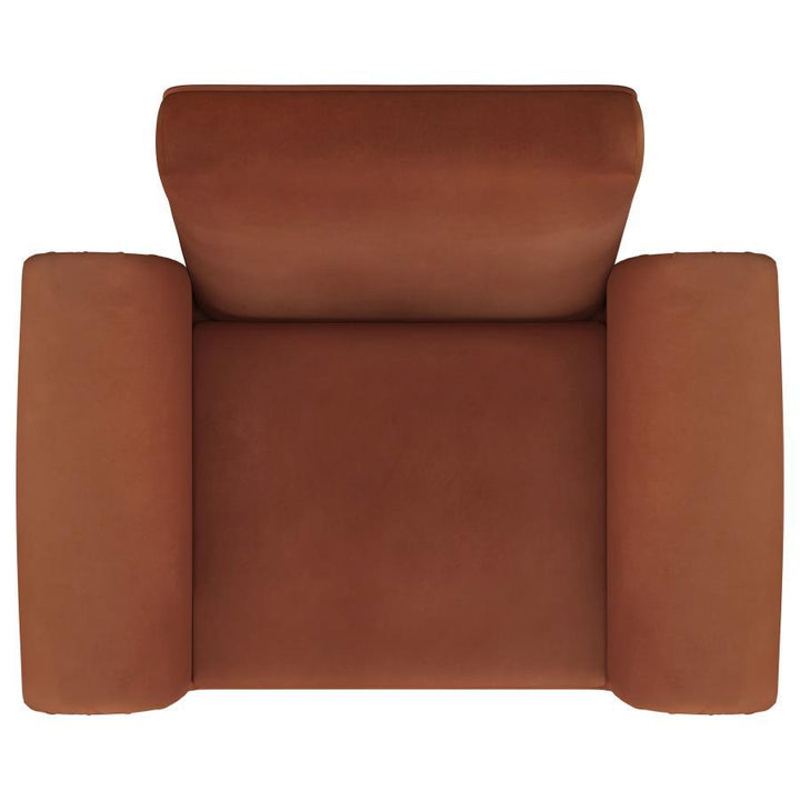 Liana - Upholstered Roll Arm Accent Armchair - Rust Arm Chair modern furniture Contempo Furniture