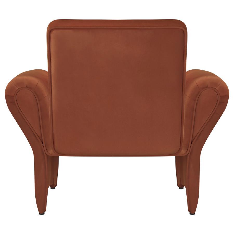 Liana - Upholstered Roll Arm Accent Armchair - Rust Arm Chair modern furniture Contempo Furniture