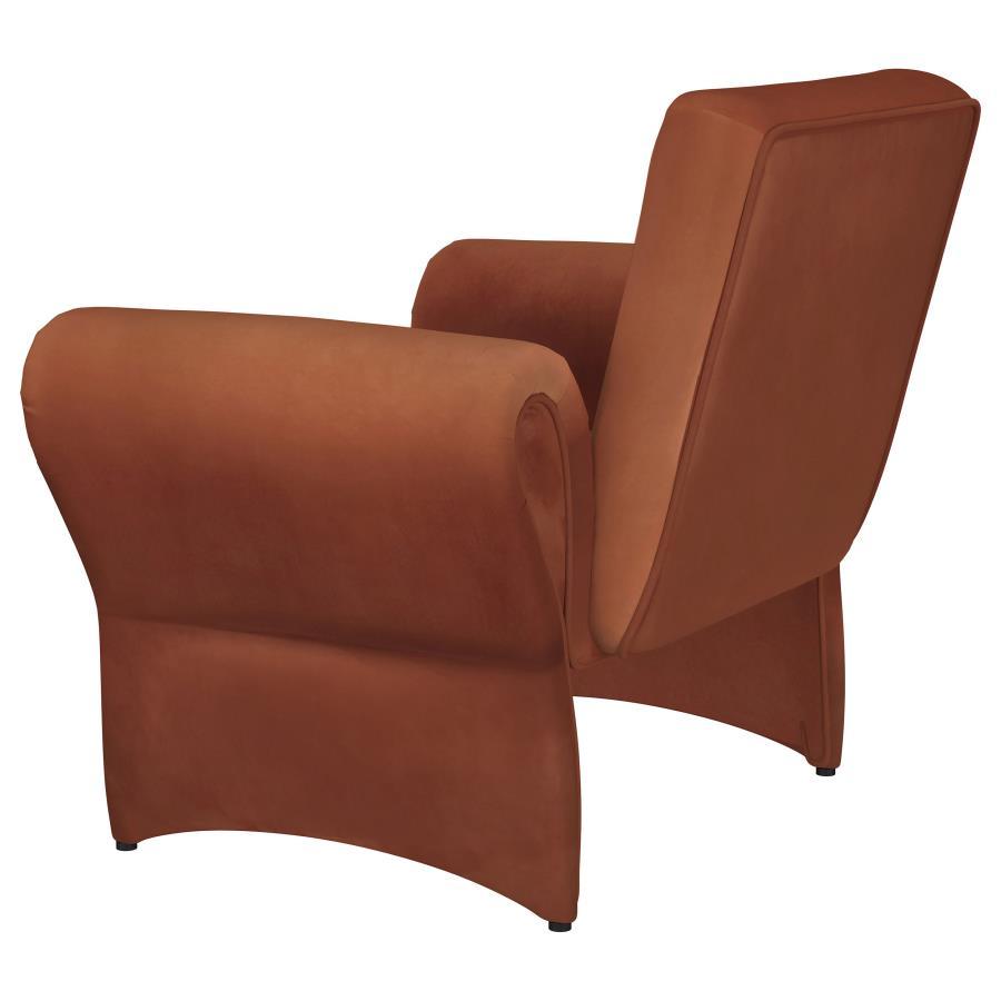 Liana - Upholstered Roll Arm Accent Armchair - Rust Arm Chair modern furniture Contempo Furniture