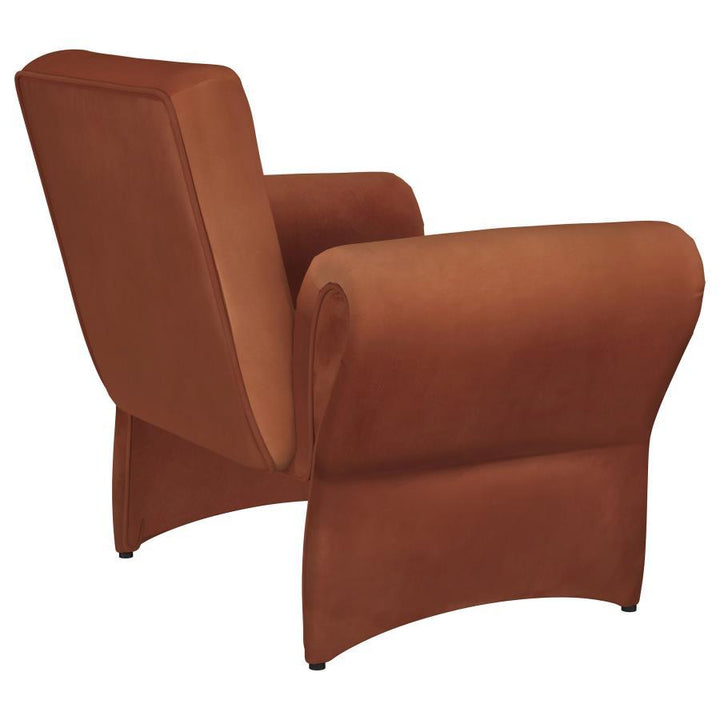 Liana - Upholstered Roll Arm Accent Armchair - Rust Arm Chair modern furniture Contempo Furniture