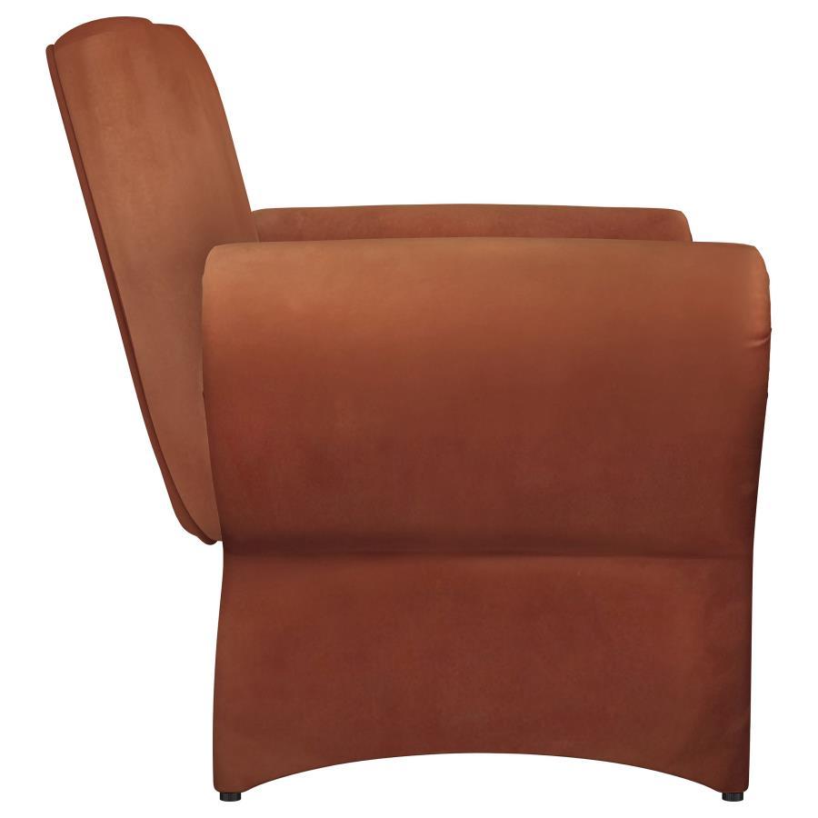 Liana - Upholstered Roll Arm Accent Armchair - Rust Arm Chair modern furniture Contempo Furniture