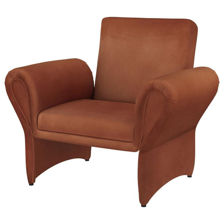 Liana - Upholstered Roll Arm Accent Armchair - Rust Arm Chair modern furniture Contempo Furniture