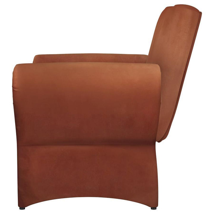 Liana - Upholstered Roll Arm Accent Armchair - Rust Arm Chair modern furniture Contempo Furniture