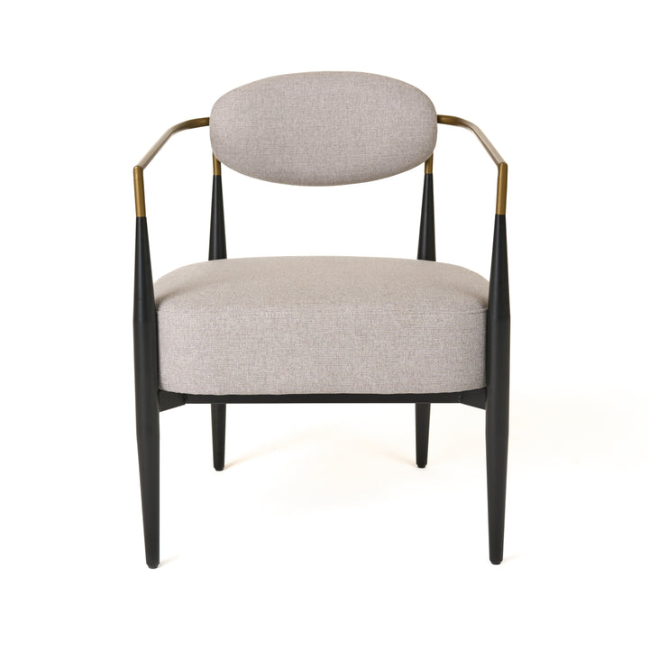 Liberty  Modern Beige Fabric + Black & Gold Accent Chair