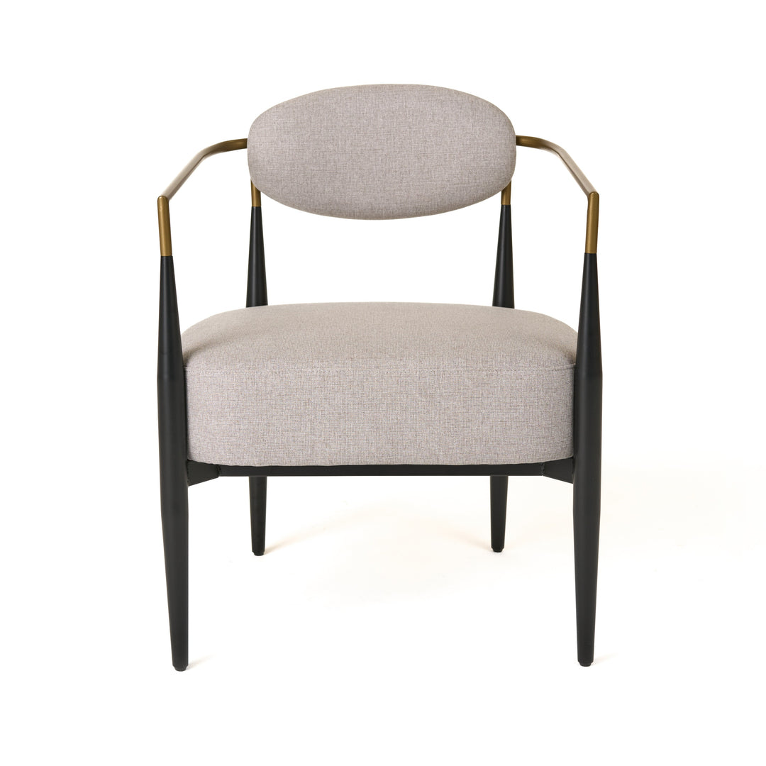 Liberty - Modern Beige Fabric  Black  and  Gold Accent Chair