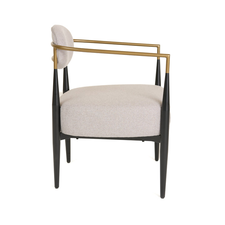 Liberty  Modern Beige Fabric + Black & Gold Accent Chair