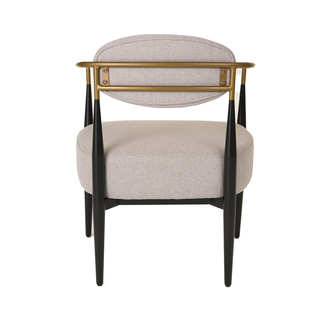 Liberty  Modern Beige Fabric + Black & Gold Accent Chair