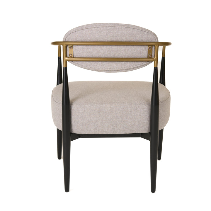 Liberty  Modern Beige Fabric + Black & Gold Accent Chair