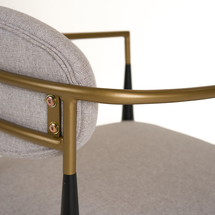 Liberty - Modern Beige Fabric + Black &amp; Gold Accent Chair
