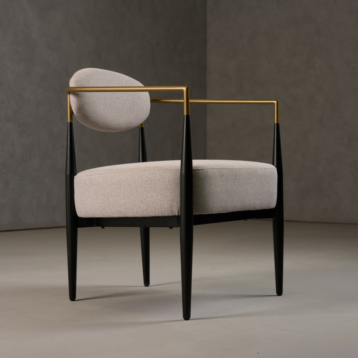 Liberty  Modern Beige Fabric + Black & Gold Accent Chair