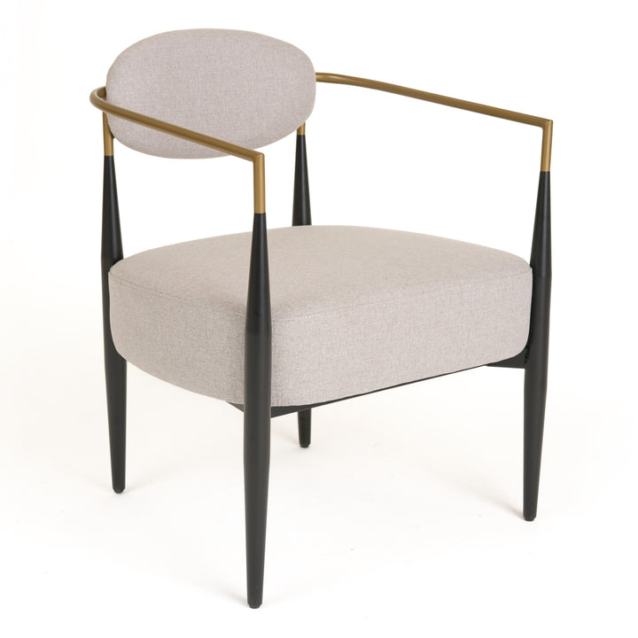 Liberty - Modern Beige Fabric + Black &amp; Gold Accent Chair