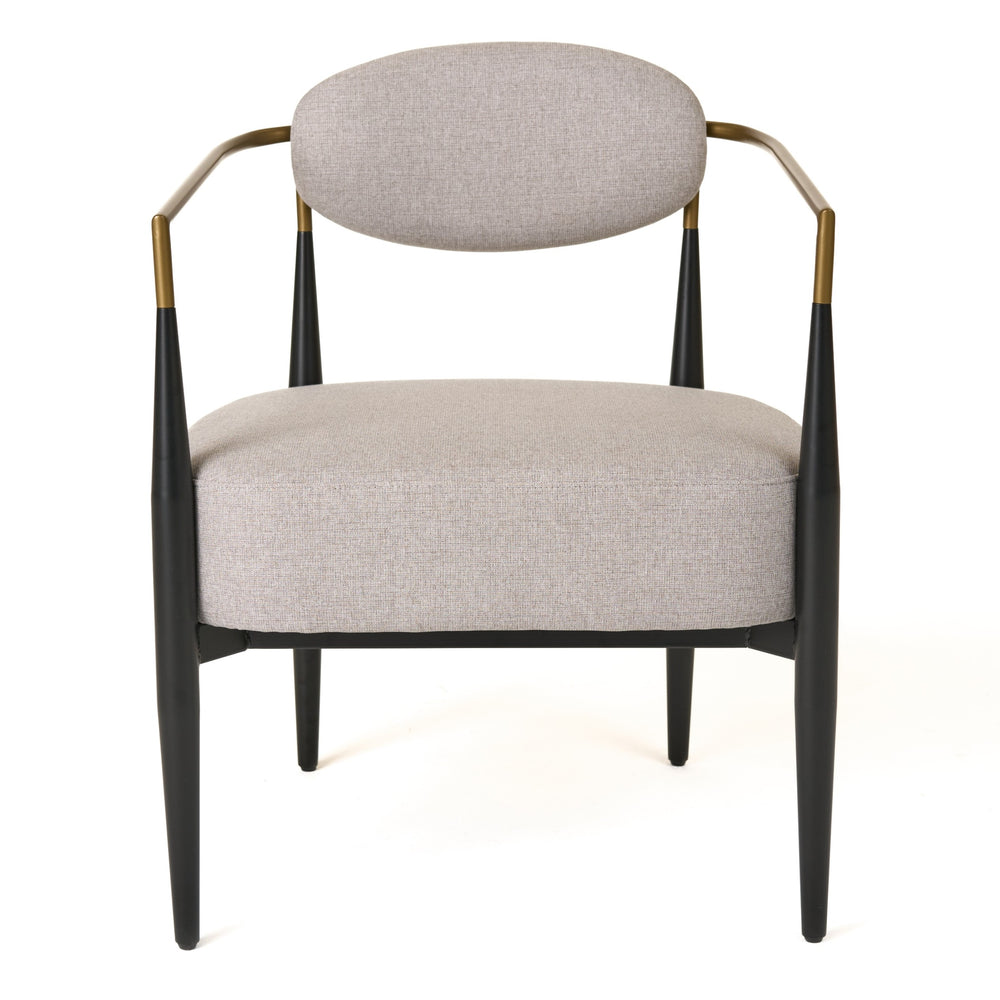 Liberty - Modern Beige Fabric + Black & Gold Accent Chair - View 3