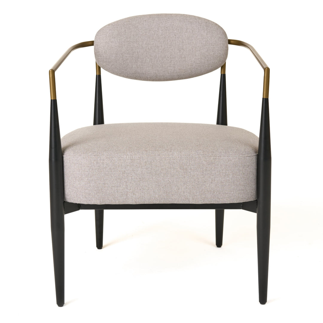 Liberty - Modern Beige Fabric + Black & Gold Accent Chair