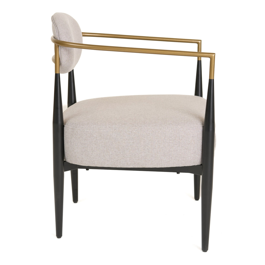 Liberty - Modern Beige Fabric + Black & Gold Accent Chair