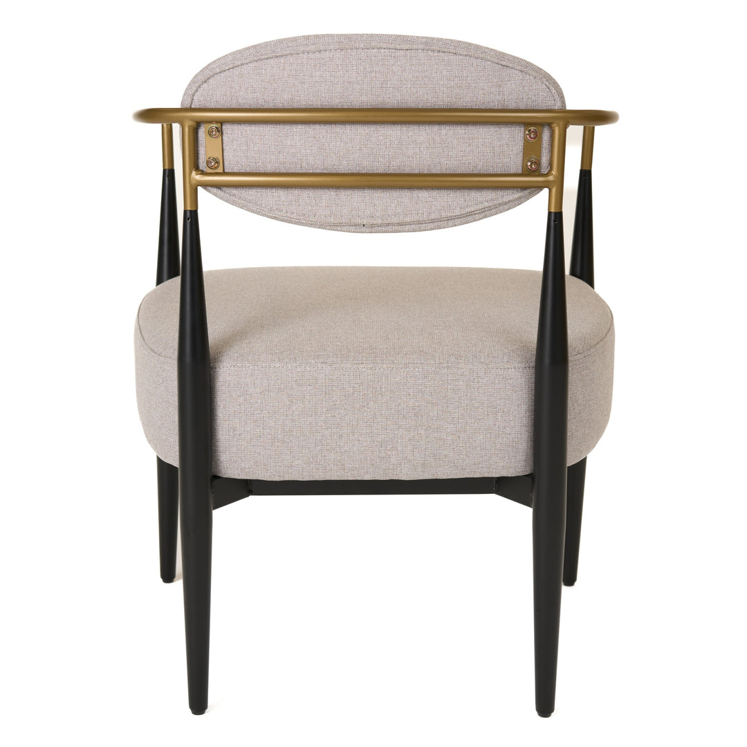 Liberty - Modern Beige Fabric + Black & Gold Accent Chair