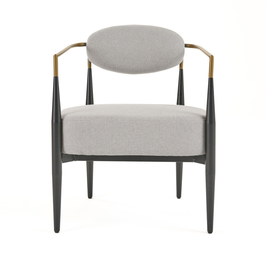 Liberty  Modern Light Grey Fabric + Black & Gold Accent Chair