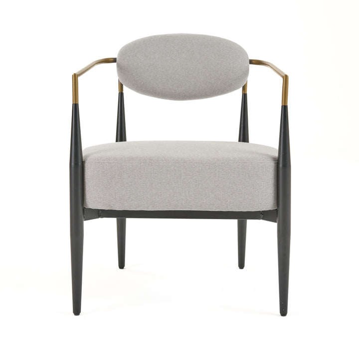 Liberty  Modern Light Grey Fabric + Black & Gold Accent Chair