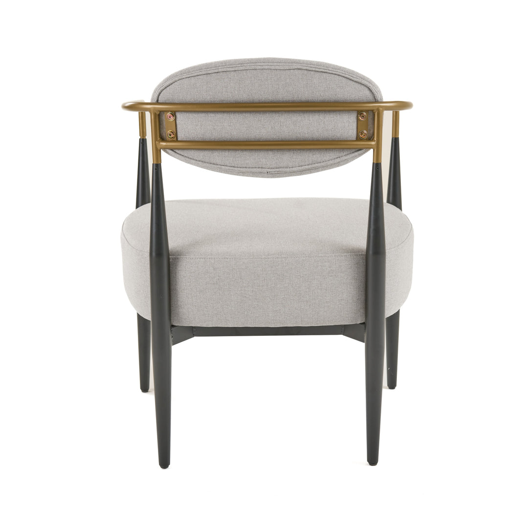 Liberty  Modern Light Grey Fabric + Black & Gold Accent Chair