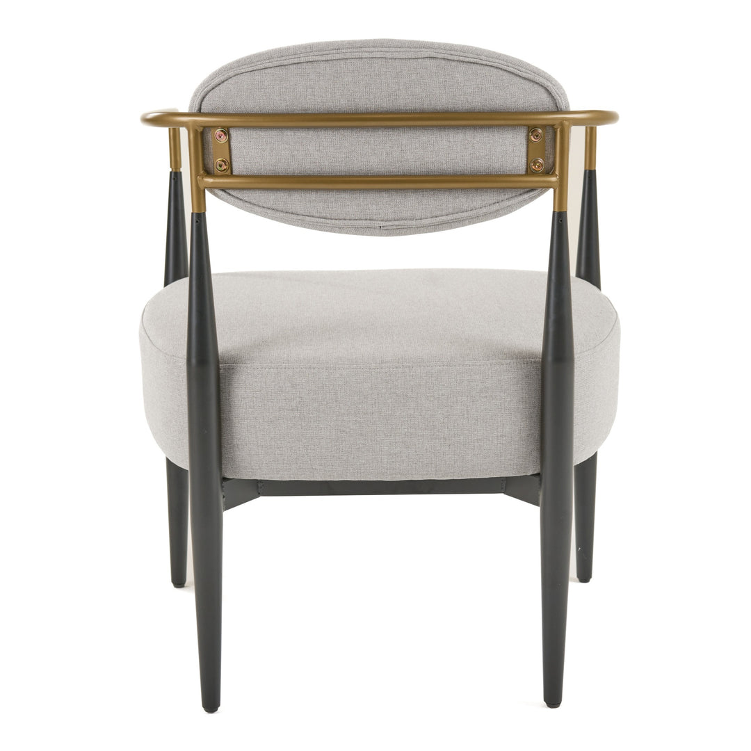 Liberty - Modern Light Grey Fabric + Black & Gold Accent Chair