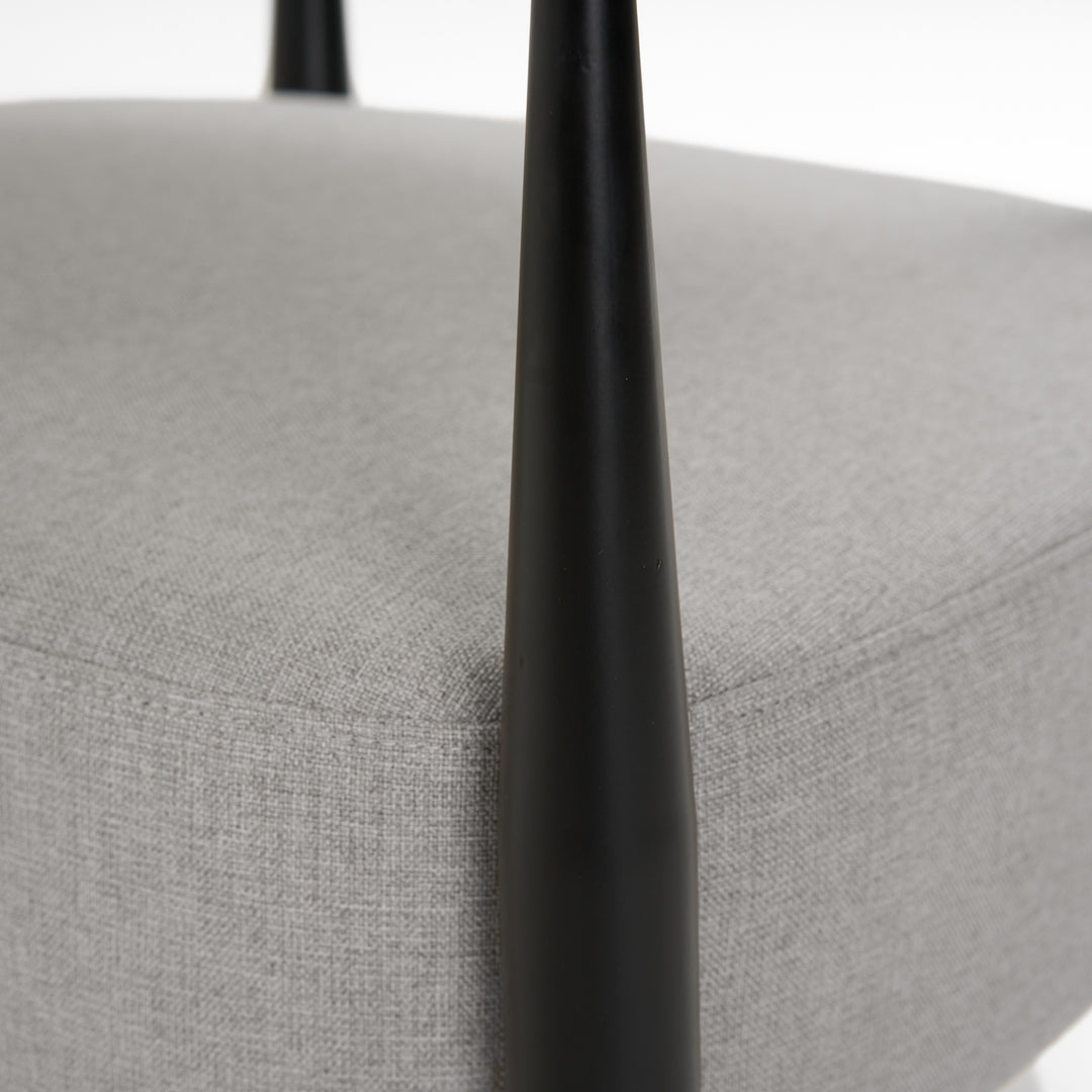Liberty - Modern Light Grey Fabric + Black & Gold Accent Chair
