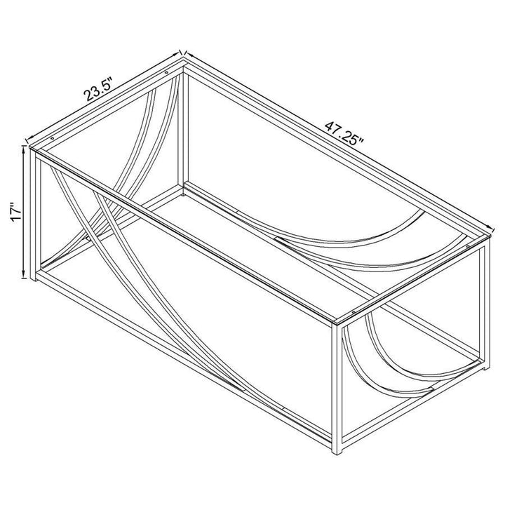 Lille - 2 Piece Glass Top Coffee And End Table Set - Chrome Table Set modern furniture Contempo Furniture