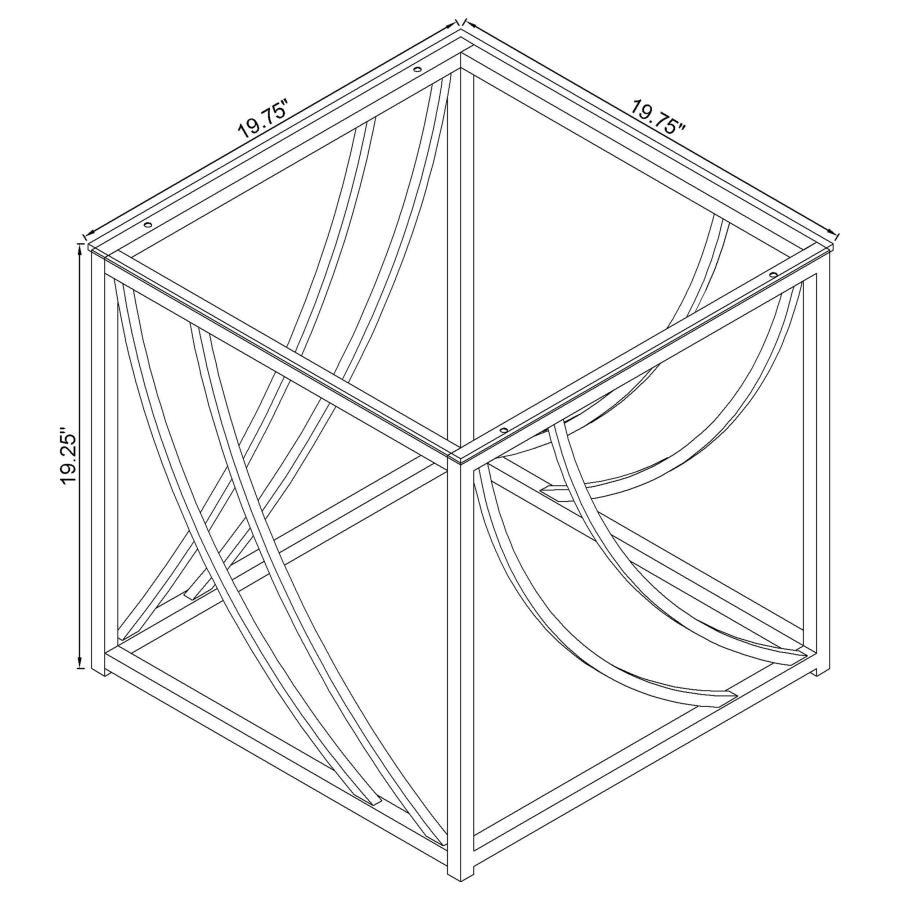 Lille - 2 Piece Glass Top Coffee And End Table Set - Chrome Table Set modern furniture Contempo Furniture