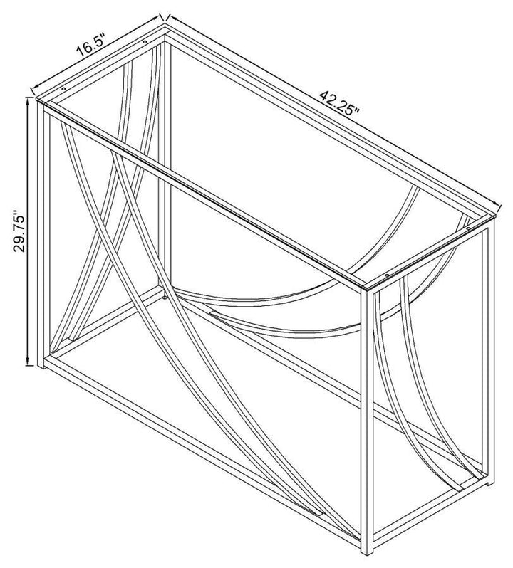 Lille - Glass Top Entryway Sofa Console Table Accents - Chrome Console Table modern furniture Contempo Furniture