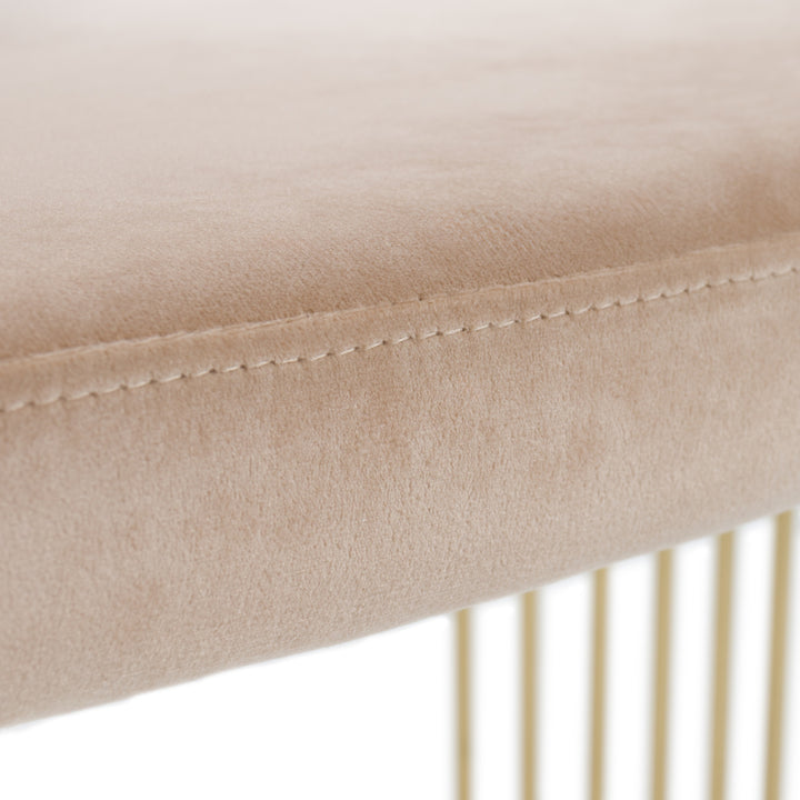 Linda - Modern Beige Velvet and Gold Dining Chair