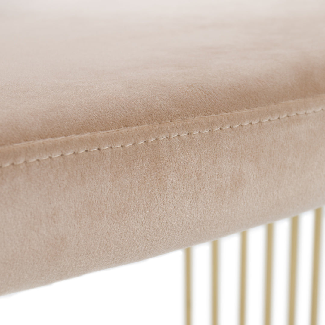 Linda - Modern Beige Velvet and Gold Dining Chair