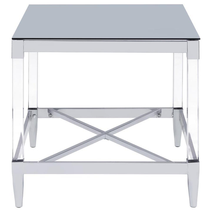Lindley - 2 Piece Square Coffee And End Table Set - Chrome Table Set modern furniture Contempo Furniture