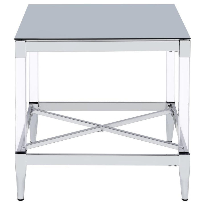 Lindley - 3 Piece Square Coffee And End Table Set - Chrome Table Set modern furniture Contempo Furniture