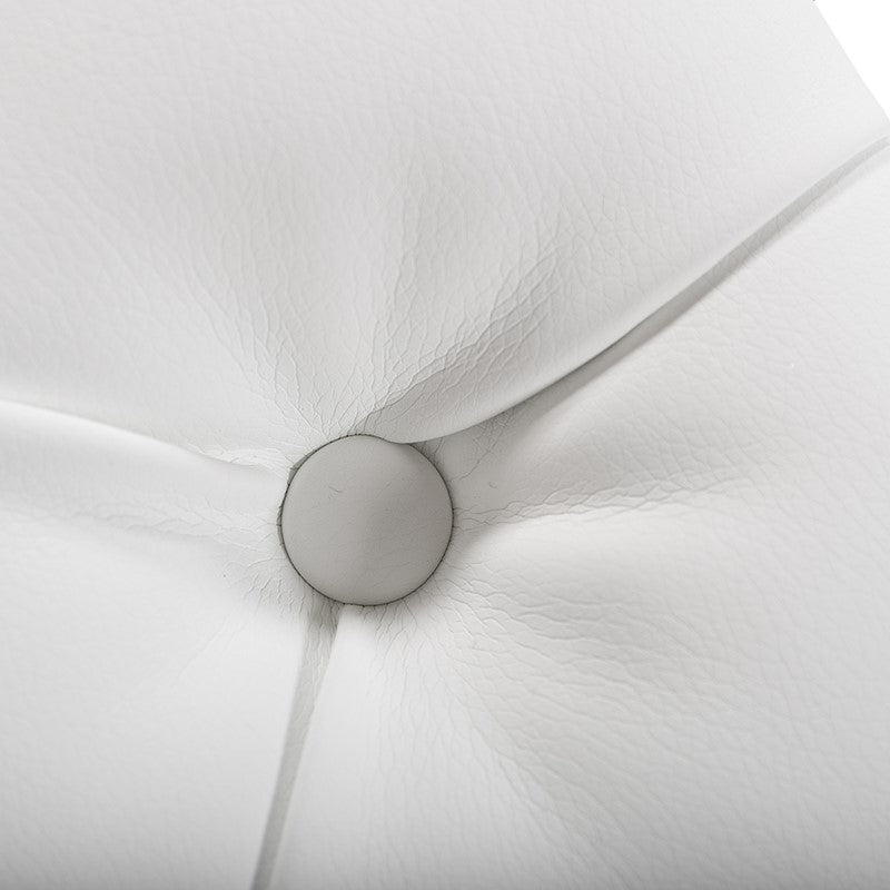 Lindsey Modern White Leatherette & Stainless Steel Bench - View 5