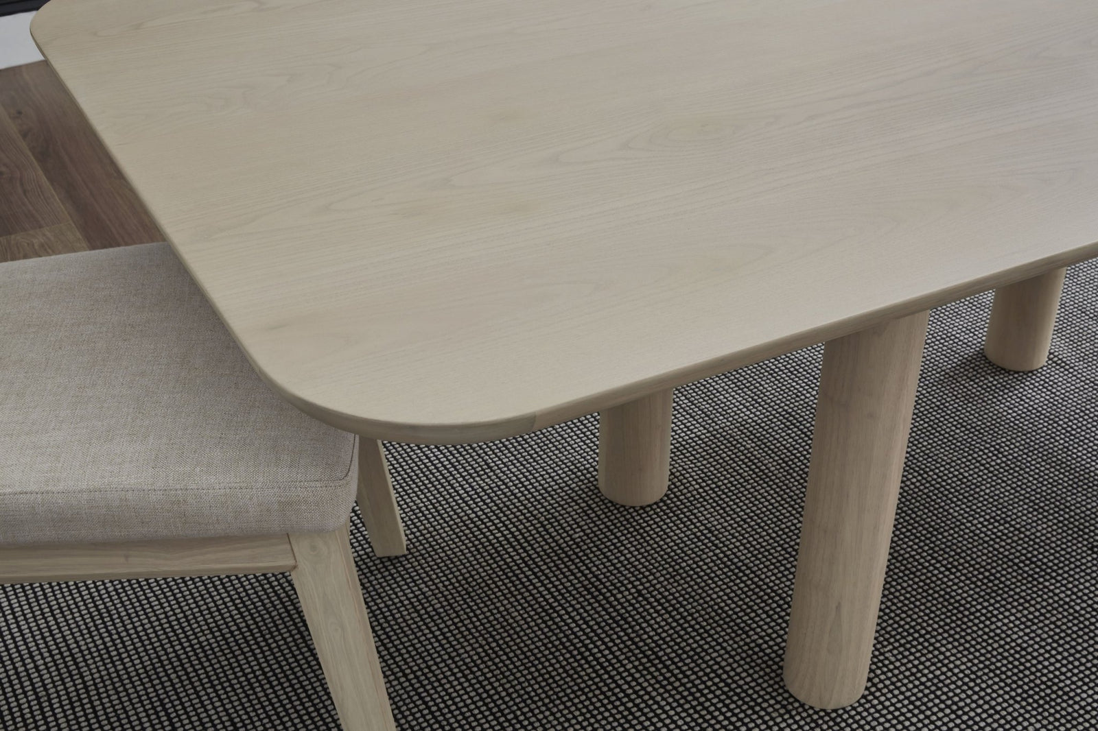 Liv Ash Wood Rectangular Dining Table in White Sand Table modern furniture Contempo Furniture