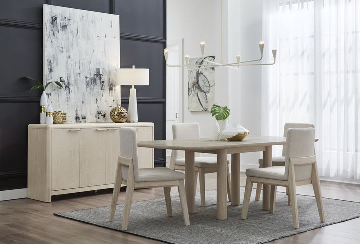 Liv Ash Wood Rectangular Dining Table in White Sand Table modern furniture Contempo Furniture