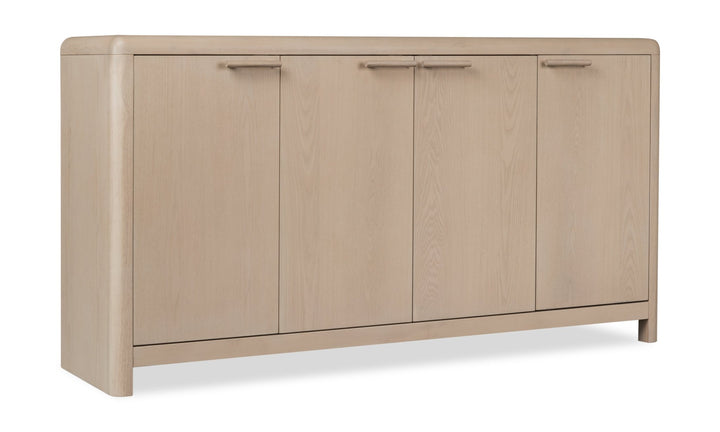 Liv Four Door Ash Wood Sideboard in White Sand Sideboard modern furniture Contempo Furniture
