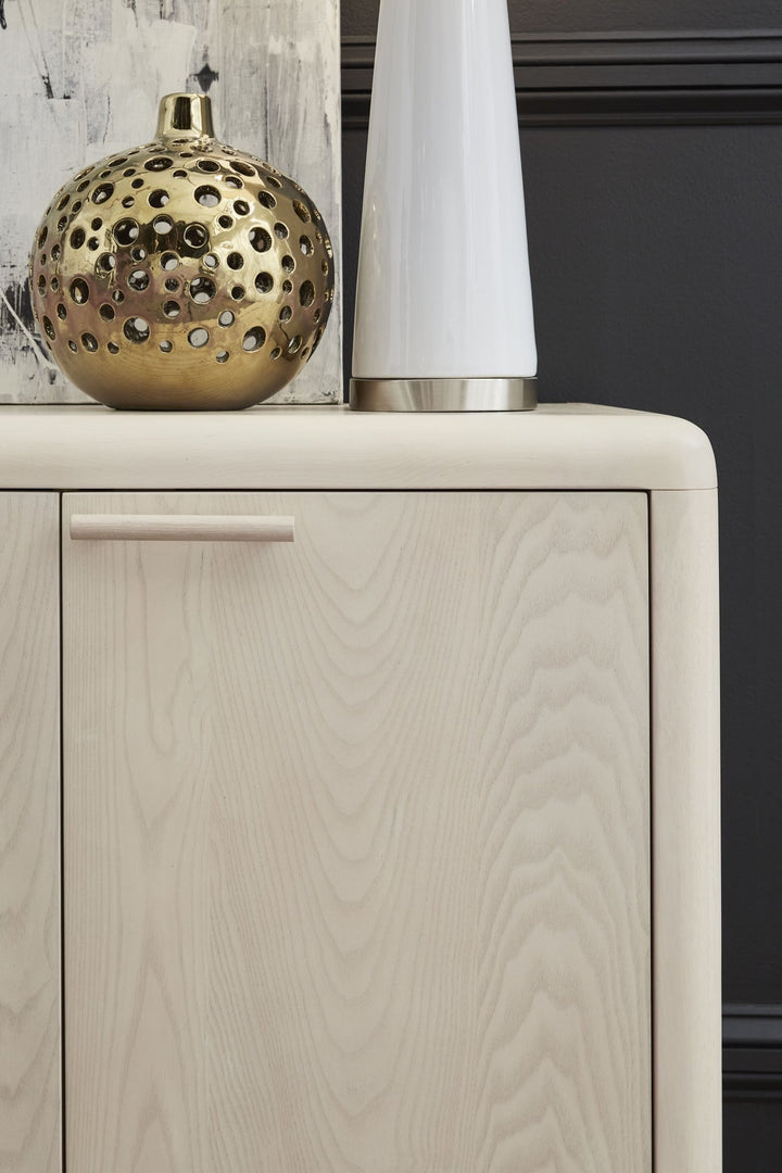 Liv Four Door Ash Wood Sideboard in White Sand Sideboard modern furniture Contempo Furniture