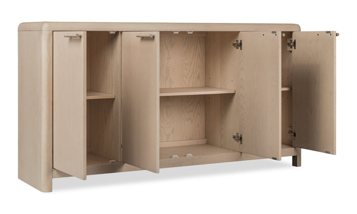 Liv Four Door Ash Wood Sideboard in White Sand Sideboard modern furniture Contempo Furniture