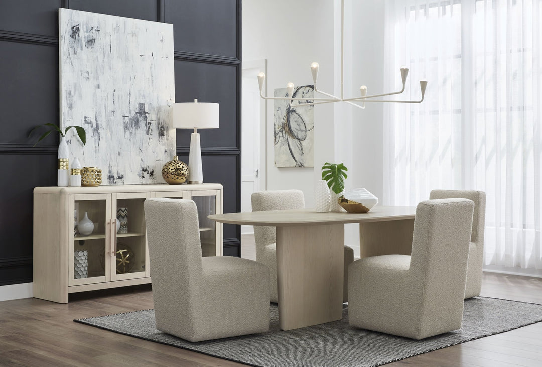 Liv Fully Upholstered Dining Chair in Brun Boucle (Set of 2) Chair modern furniture Contempo Furniture