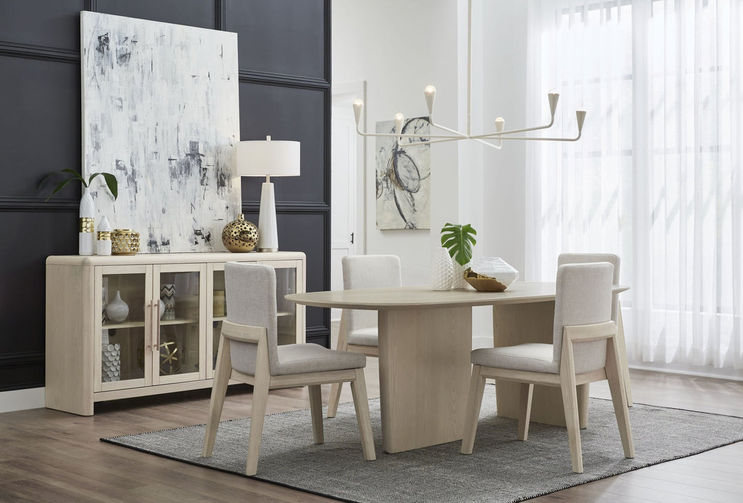 Liv Solid Wood Dining Chair in White Sand and Natural Linen (Set of 2) Chair modern furniture Contempo Furniture