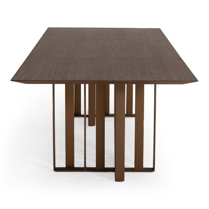 Livia - Modern Wenge &amp; Gold Stainless Steel Dining Table