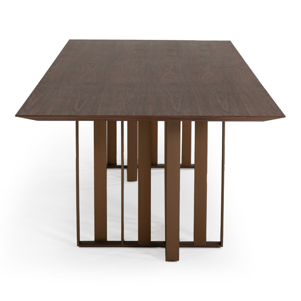 Livia - Modern Wenge & Gold Stainless Steel Dining Table - View 10