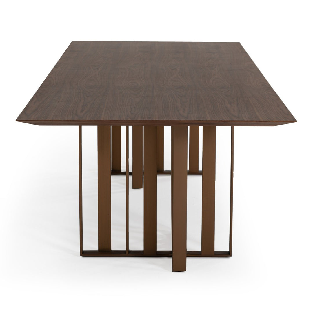 Livia - Modern Wenge & Gold Stainless Steel Dining Table