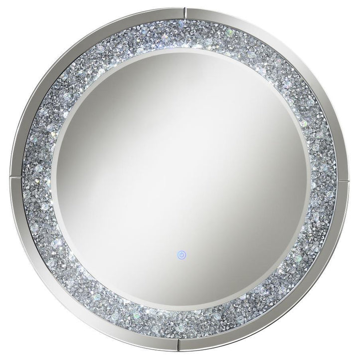 Lixue - Round Wall Mirror LED Lighting - Silver Wall Mirror modern furniture Contempo Furniture