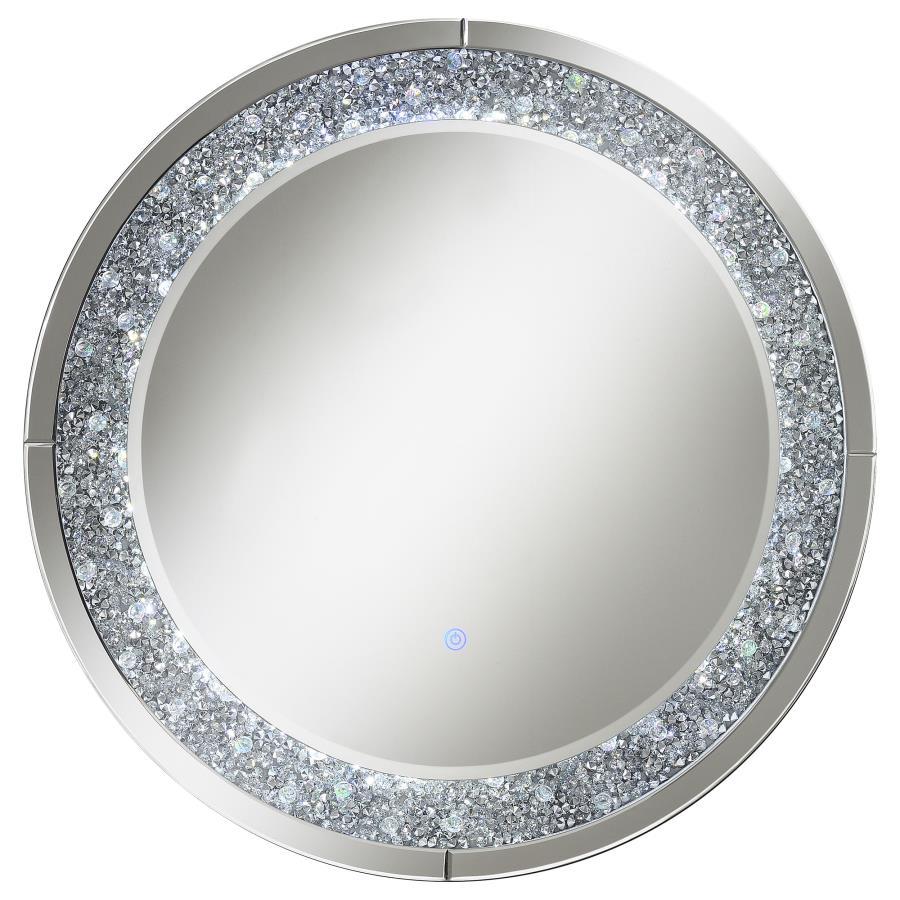 Lixue - Round Wall Mirror LED Lighting - Silver Wall Mirror modern furniture Contempo Furniture