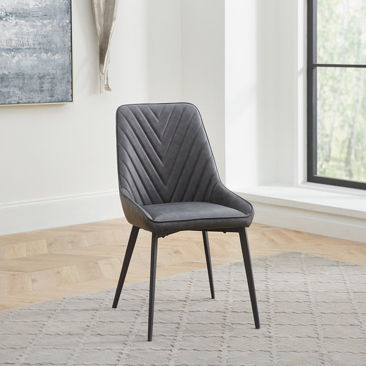 Modus Furniture Lelb63 Lucia Metal Leg Upholstered Dining Chair In Charcoal