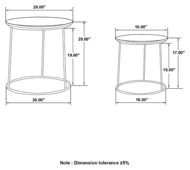 Loannis - 2 Piece Round Mango Wood Nesting Table - Matte Black Nesting Table modern furniture Contempo Furniture