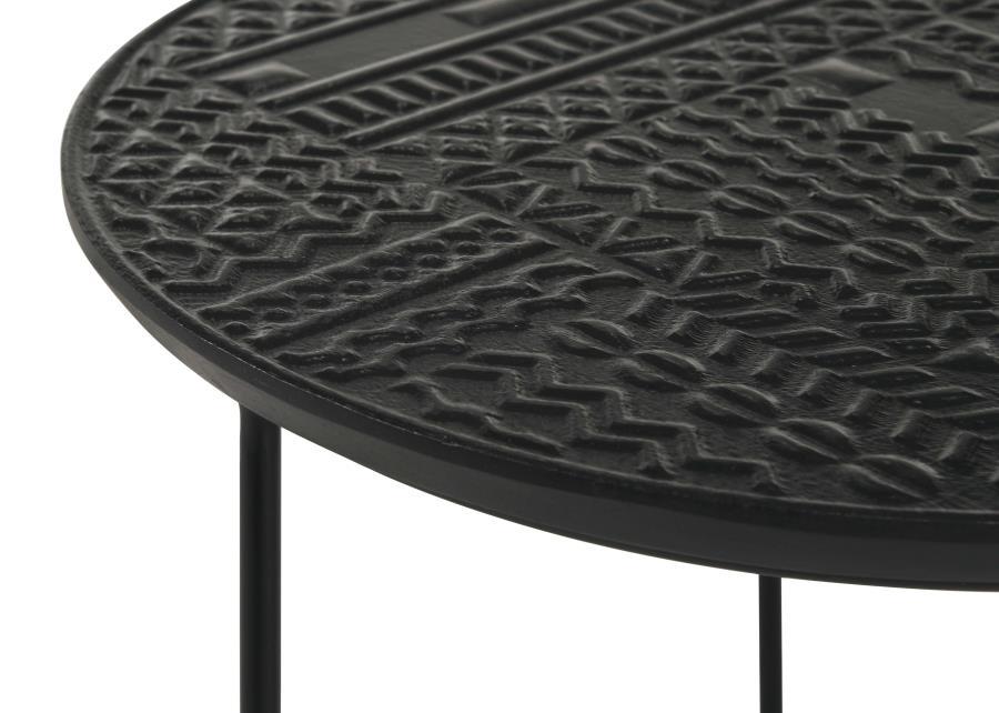 Loannis - 2 Piece Round Mango Wood Nesting Table - Matte Black Nesting Table modern furniture Contempo Furniture