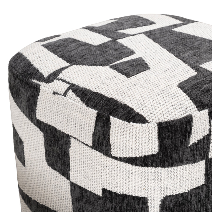 Loftis - Modern Black &amp; White Fabric Ottoman