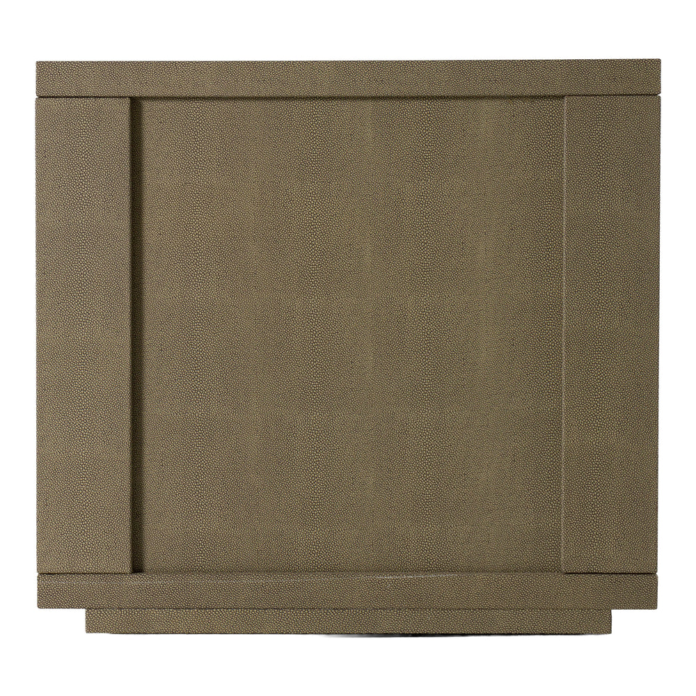 Lois - Modern Beige Shagreen + Brass Nightstand - View 13